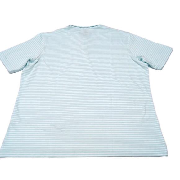 Peter Millar Light Blue and White Striped Polo Shirt - Picture 5 of 16